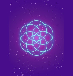 Seed Flower Of Life Lotus Icon Neon Mandala