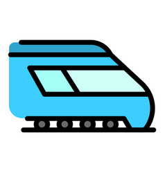 Electric Fast Train Icon Flat