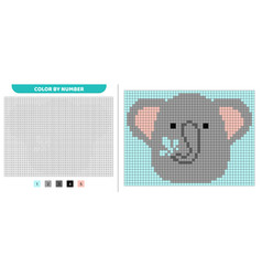 Elephant Squishmallow Color By Number Pixel