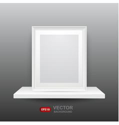 Empty White Picture Frame On Shelf Elegant