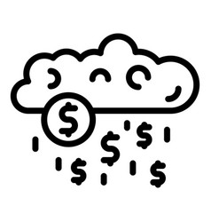 Money Cloud Icon Outline Financial Freedom