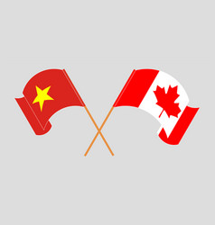 Crossed And Waving Flags Canada And Vietnam