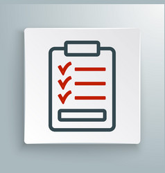 Line Clipboard With Checklist Icon Isolated