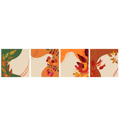 Set Autumn Colourful Posters Bright