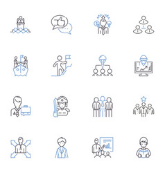 Time Planning Line Icons Collection Scheduling