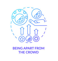 Being Apart From Crowd Blue Gradient Concept Icon