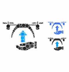 Drone Takeoff Mosaic Icon Circle Dots