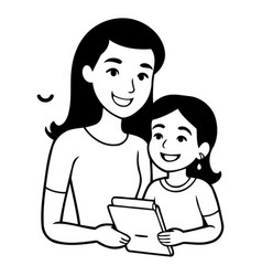 Mother And Daughter Reading Book Together In