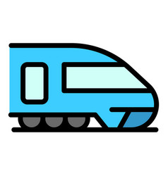 Passenger Fast Train Icon Flat