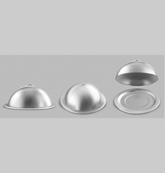 Silver Food Tray Plate With Cloche For Restaurant