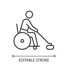 Wheelchair Curling Linear Icon