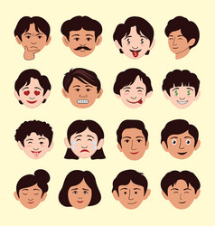 Brown Girl And Boy Emoji Face Collection