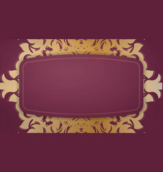 Burgundy Banner With Greek Gold Pattern And Place