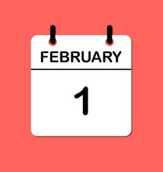 February 1 Daily Calendar Icon For Design Simple