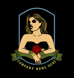 Beauty Pretty Sexy Woman Girl Lady Badge Emblem