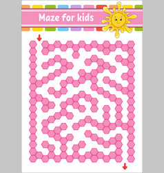 Rectangular Color Maze Cute Sun Game For Kids