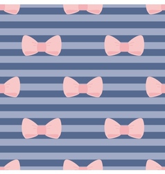 Pink bow and stripes pattern or tile background Vector Image