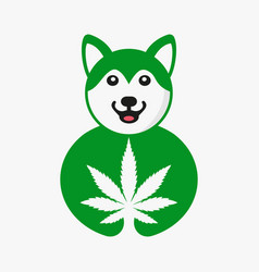 Husky Cannabis Logo Negative Space Concept