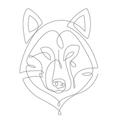 Wolf Fox Drawn In One Continuous Line