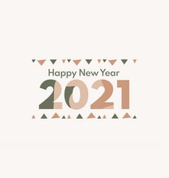 Abstract Happy New Year 2021 Logo Text With Hand