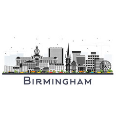 Birmingham Uk City Skyline With Color Buildings