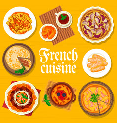 French Cuisine Menu Cover Meals Top View