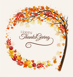 Happy Thanksgiving Holiday Background With Autumn