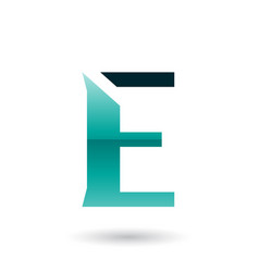 Persian Green Sliced Letter E