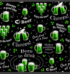 Saint Patricks Day Pattern - Clover And Mugs