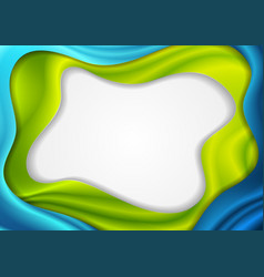 Blue And Green Liquid Glossy Waves Abstract