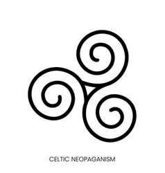 Celtic Neopaganism Icon Line Art Style Design