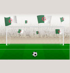 Algeria Football Team Fans With Flags Of