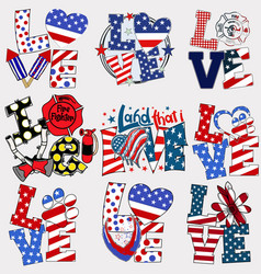 Love American Flag Sublimation File