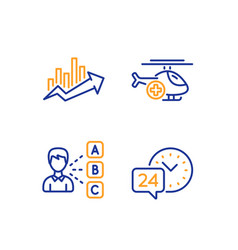 Medical Helicopter Growth Chart And Opinion Icons