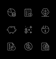 Set Line Outline Icons Of Budget