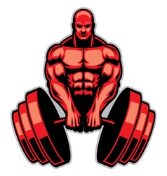 Man with big muscle body posing Royalty Free Vector Image