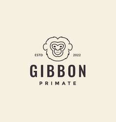 Face Line Gibbon Hipster Logo