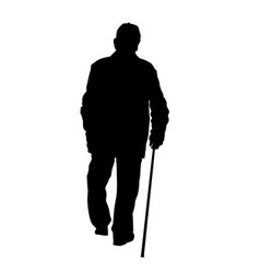 Old Man Silhouette With Stick