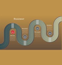 Roadmap With Winding Road And Stop Signs