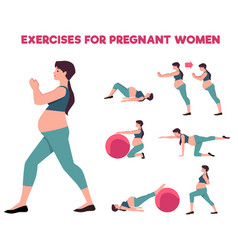 Set Of Prenatal Exercise