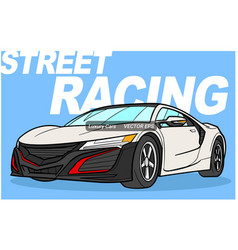 White Street Racing Car