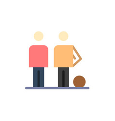 Amateur Ball Football Friends Soccer Flat Color