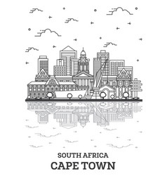 Outline Cape Town South Africa City Skyline