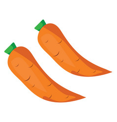 Two Carrots On A White Background