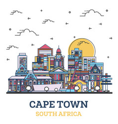 Outline Cape Town South Africa City Skyline