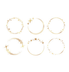 Round Starry Frames Golden Design Stars Bunch