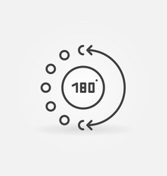 180 Degree Concept Math Icon In Outline