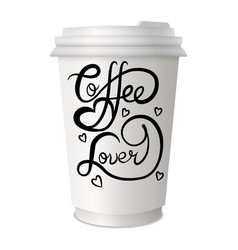 Coffee To Go Lettering On Disposable Cup