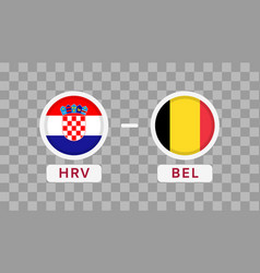 Croatia Vs Belgium Match Design Element Flags