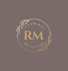 Rm Initials Letter Wedding Monogram Logos